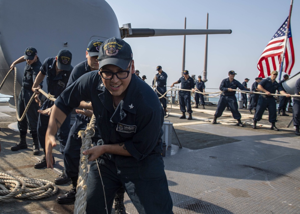 USS Normandy Departs Manama, Bahrain Following Port Visit