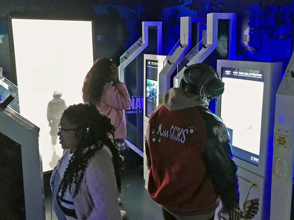 The Navy “Nimitz” Virtural Reality Experience tour visits Jackson State University.