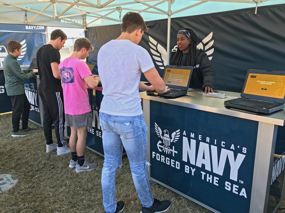 The Navy “Nimitz” Virtural Reality Experience tour visits Germantown High School.