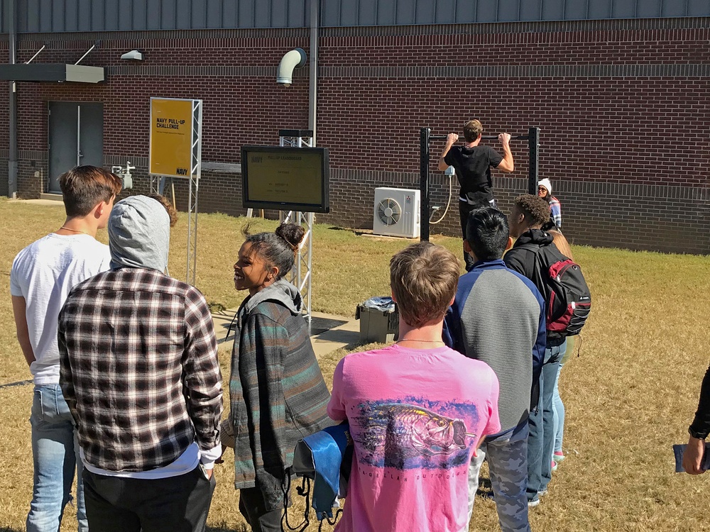 The Navy “Nimitz” Virtural Reality Experience tour visits Germantown High School.