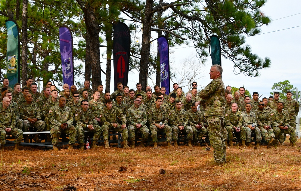 USASOC Commander addresses members of the SORB