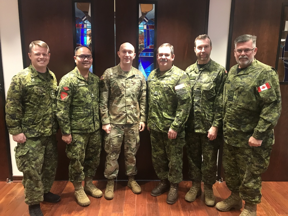 US Army Civil Affairs and Canadian Chaplains Share Ideas During Joint Event