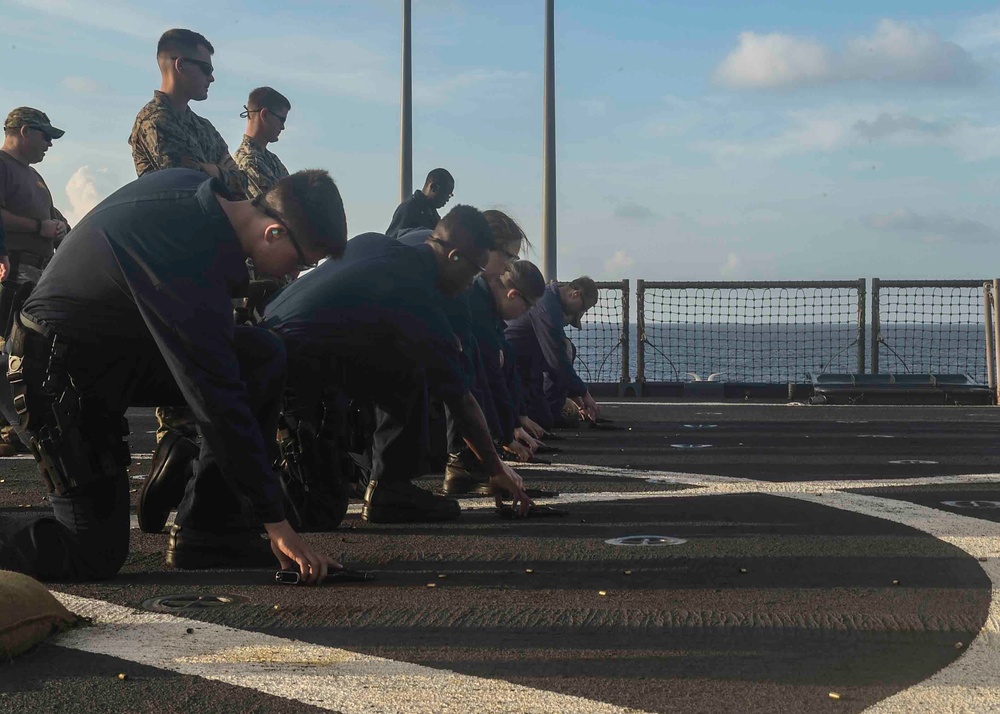 USS Germantown (LSD 42) M9 gun shoot