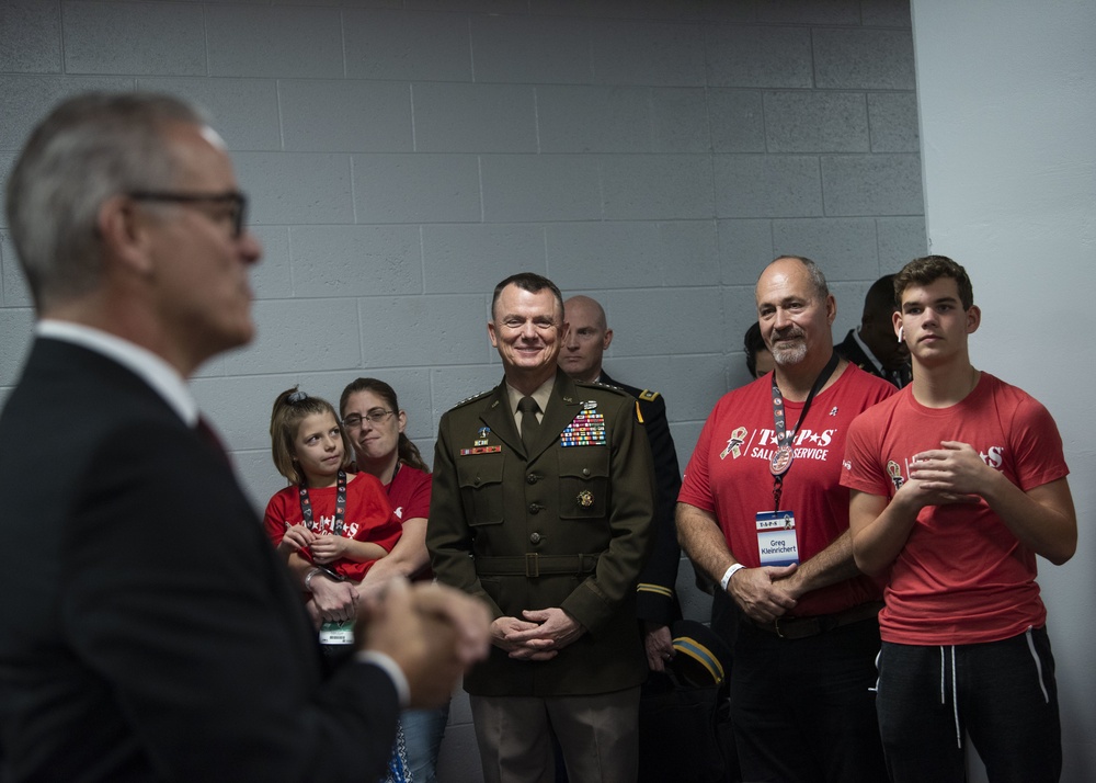 Esper Meets With Gold Star Families at Salute to Service NFL Game