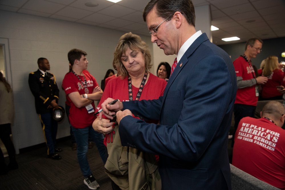 Esper Meets With Gold Star Families at Salute to Service NFL Game