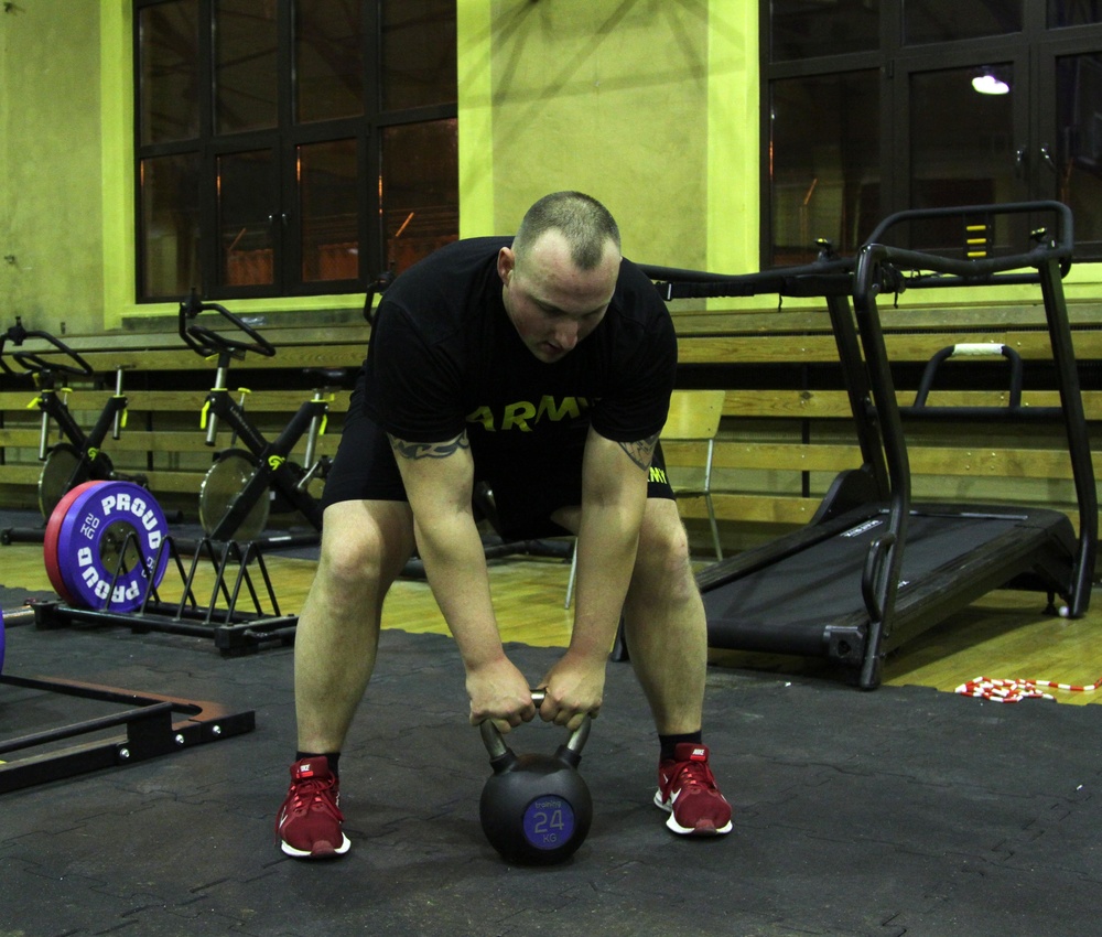 Soldiers train for ACFT while overseas
