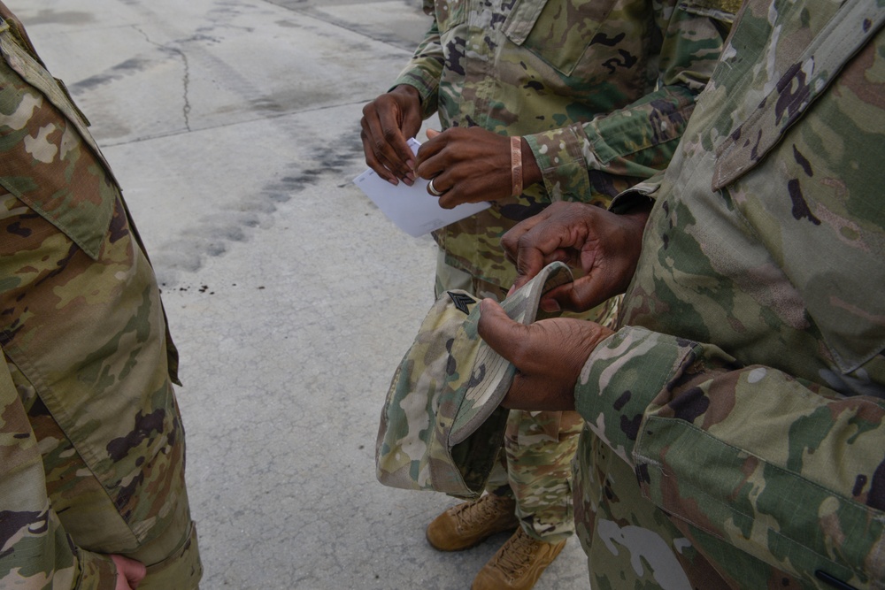 South Carolina National Guard female Field Artillery Soldier progresses through ranks, promotes as non commissioned officer