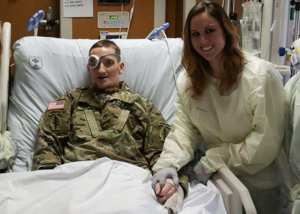 Wounded Special Operations Soldier Promoted Bedside at Walter Reed Medical Center