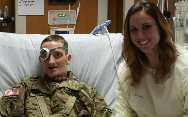 Wounded Special Operations Soldier Promoted Bedside at Walter Reed Medical Center