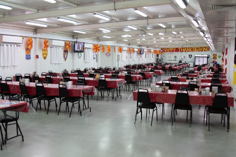 Dining room at Camp Arifjan's Zone 6 Dining Facility