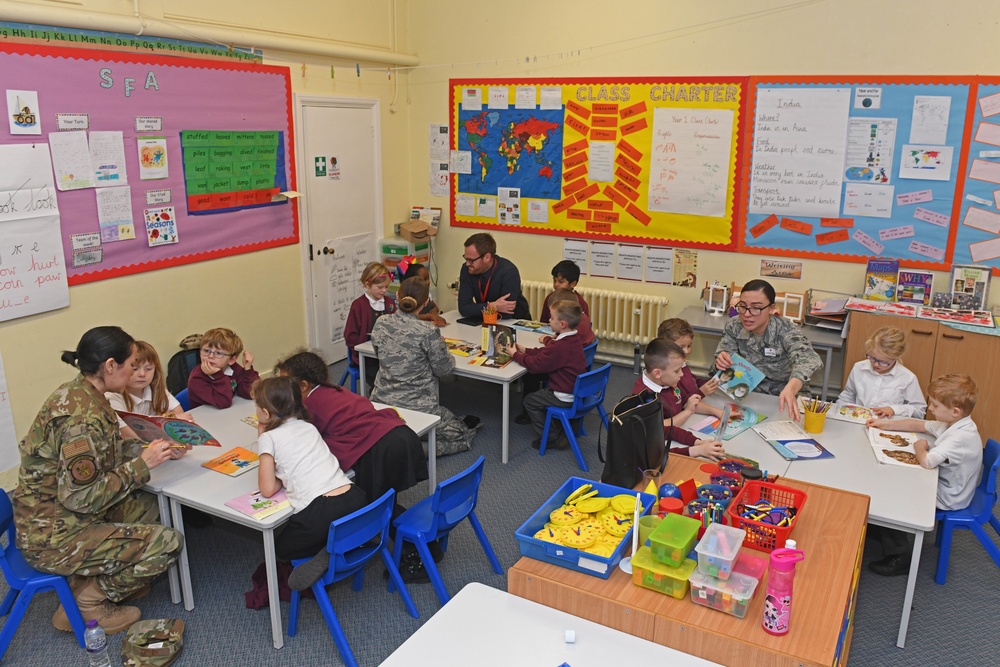 Team Mildenhall Airmen read to local school children