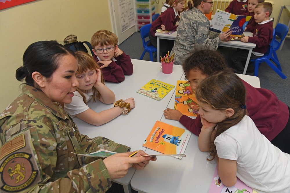 Team Mildenhall Airmen read to local school children