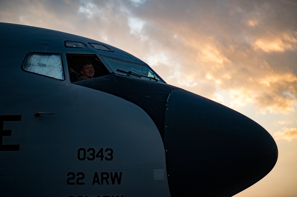 KC-135 AOR refueling mission