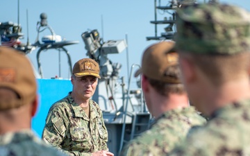 Rear Adm. Renshaw visits Commander Task Unit 56.7.5 and Mark VI Boats