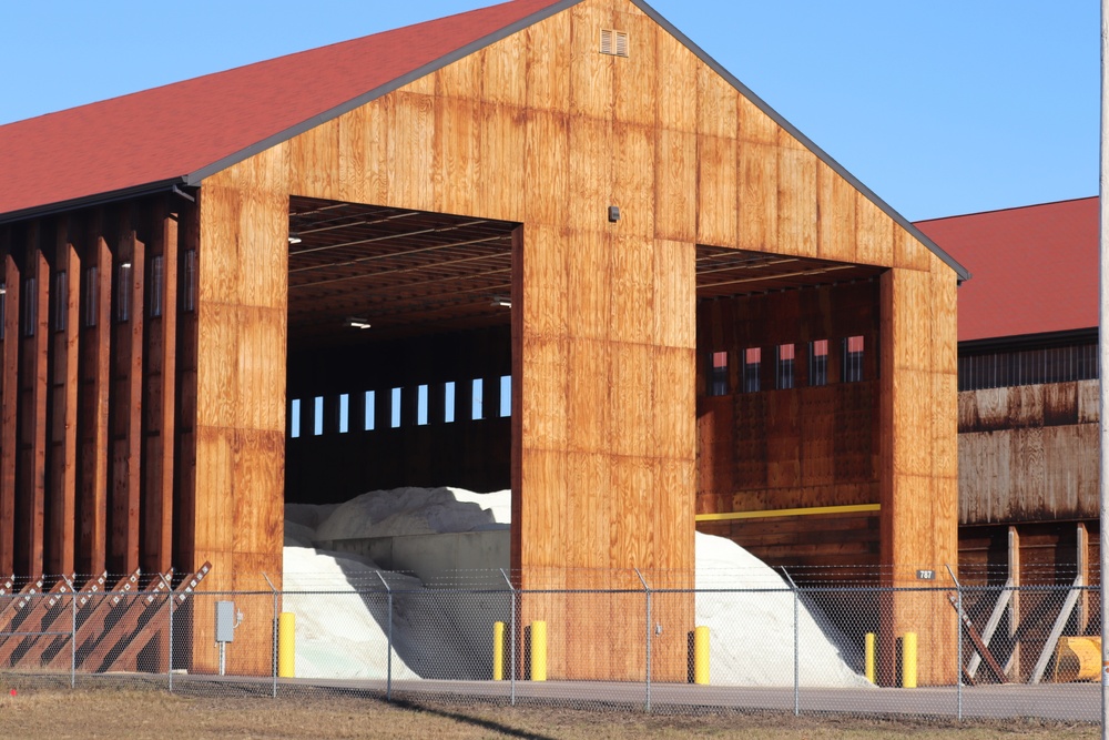 New salt-sand storage facility in use at Fort McCoy