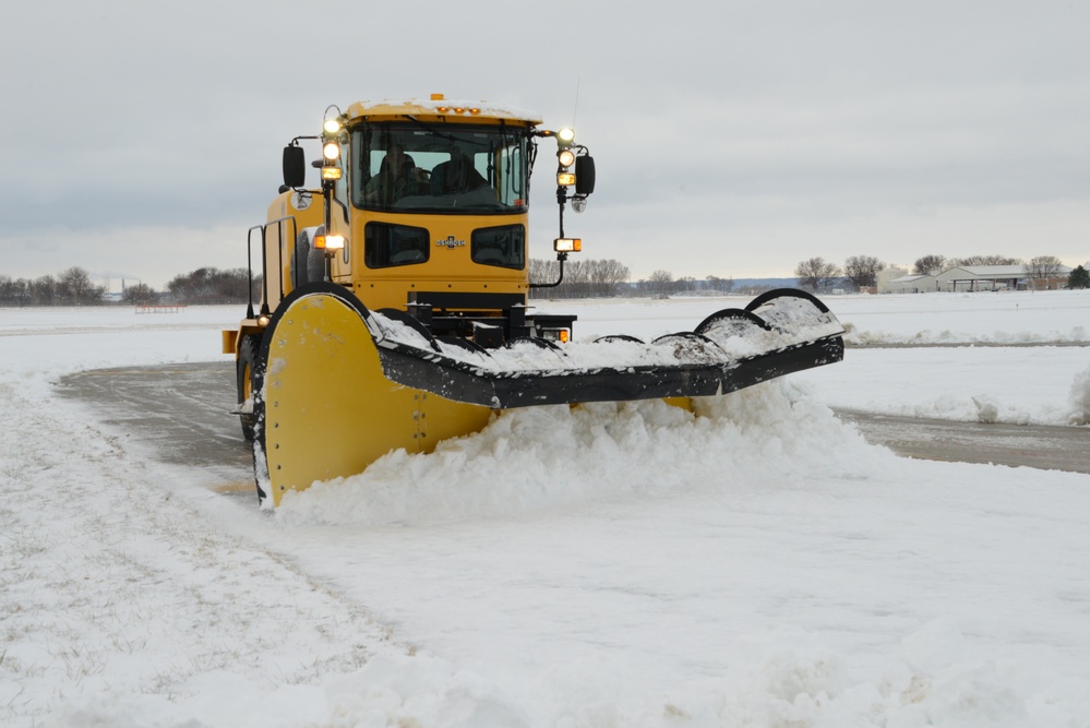 Pushing Iowa snow