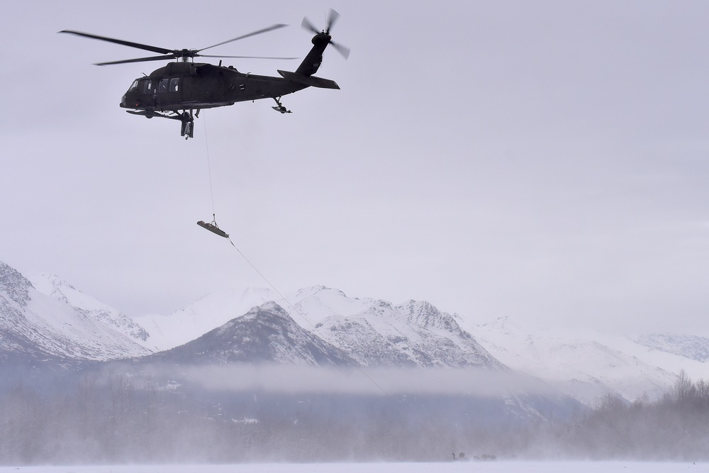 Medics exercise hoist muscles with Alaska Army National Guard aviators