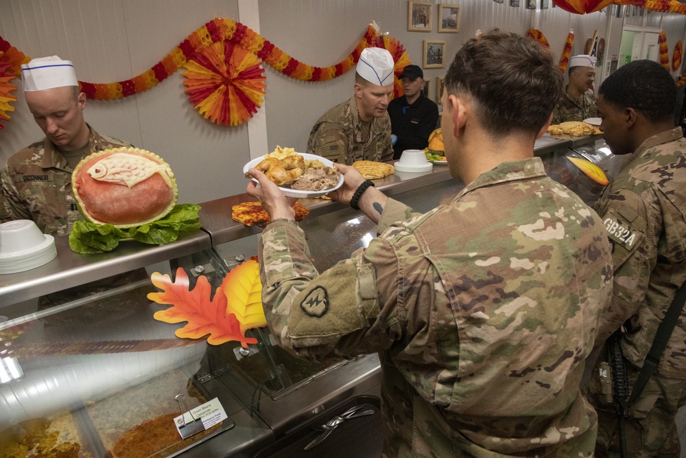 Deployed Soldiers Celebrate Thanksgiving