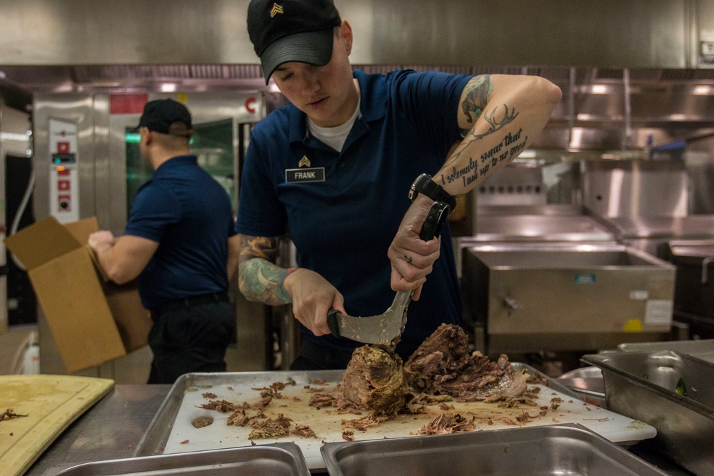 Deface Soldier Preps Meal