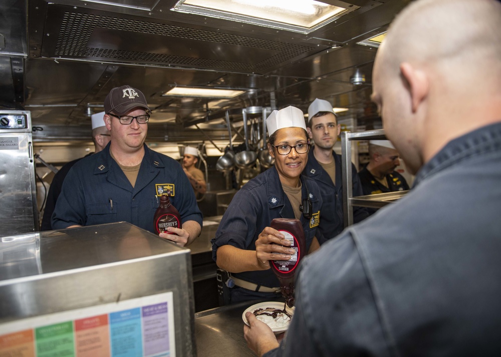 USS Normandy Wardroom Hosts Ice Cream Social Event