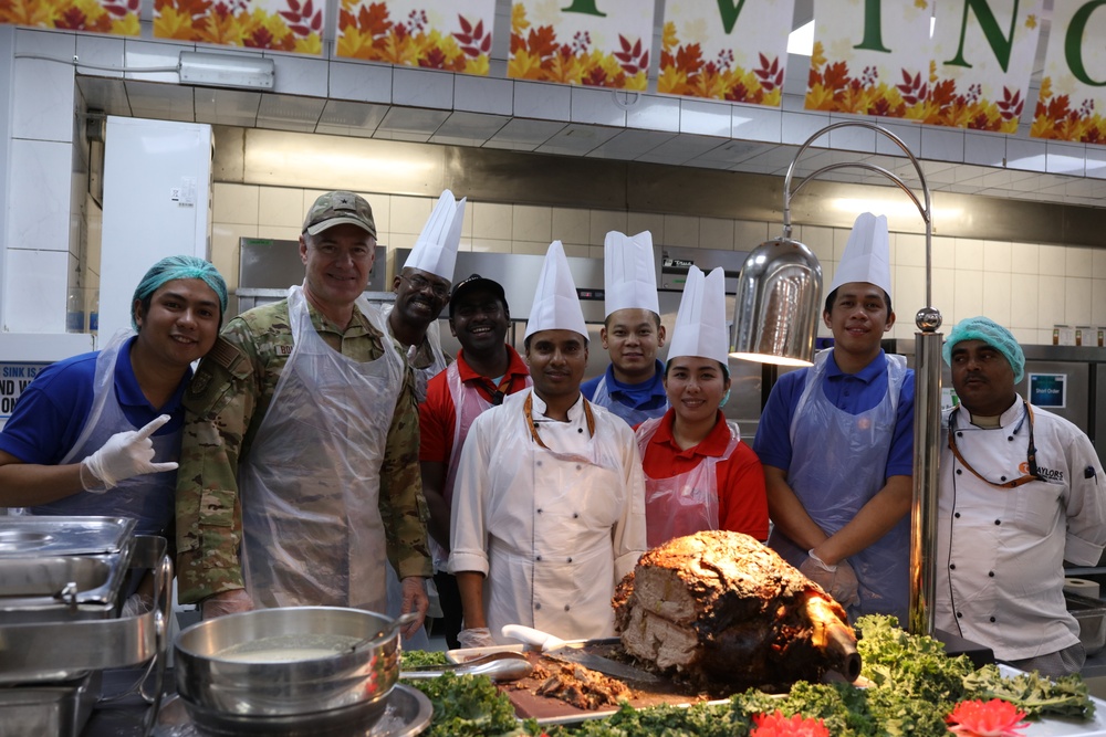 U.S. Troops celebrate Thanksgiving at Union III