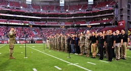 West Point NFL player conducts mass oath of enlistment ceremony