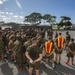 MTACS-18 Marines run to celebrate the 244th Marine Corps birthday