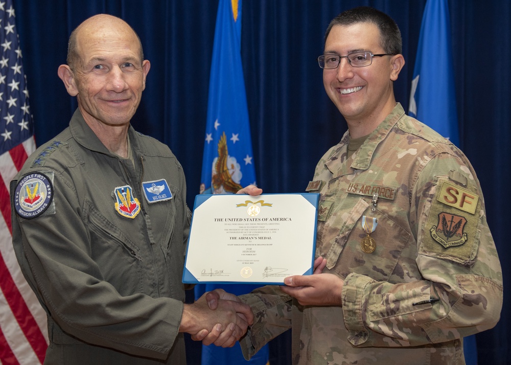 Airman’s Medal awarded to Nellis Defender for heroic actions at Route 91 shooting