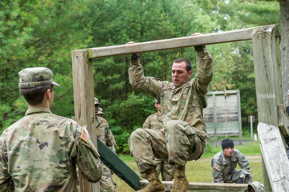 ROTC Madison Wisconsin Area students rappel and build teamwork on the confidence course at Total Force Training Center Ft. McCoy