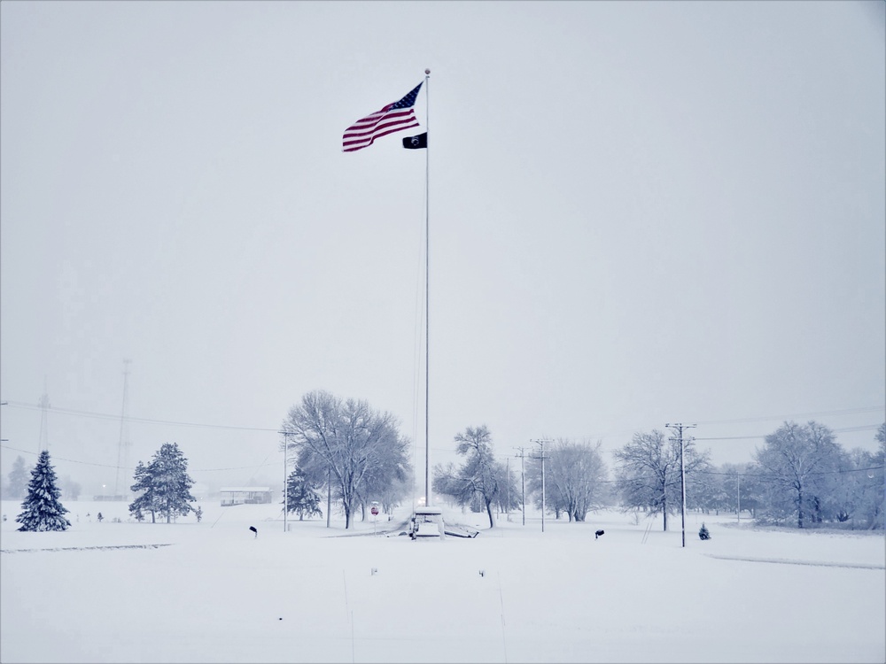 American Flag and Fort McCoy