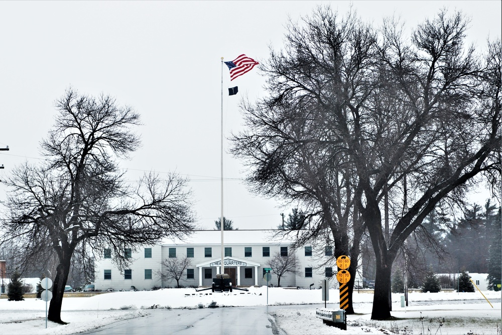 American Flag and Fort McCoy