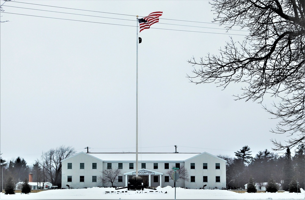 American Flag and Fort McCoy