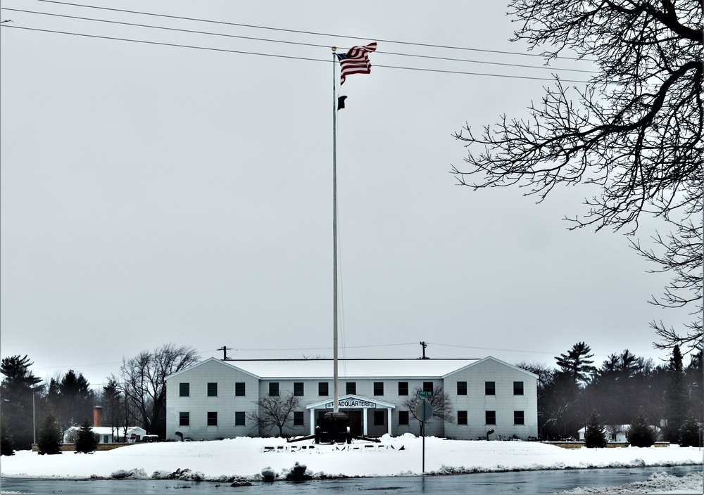 American Flag and Fort McCoy