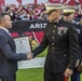 Marine Officer Candidate receives Commandants Trophy at Ariz Cardinals Game