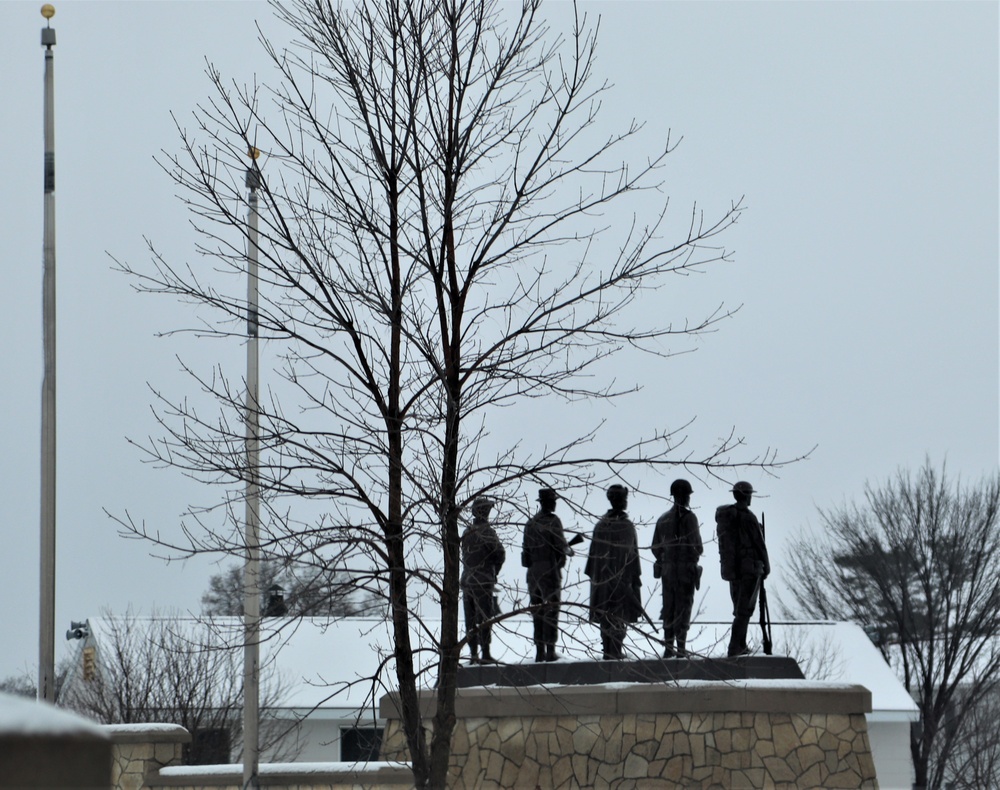 Snow at Fort McCoy's Commemorative Area