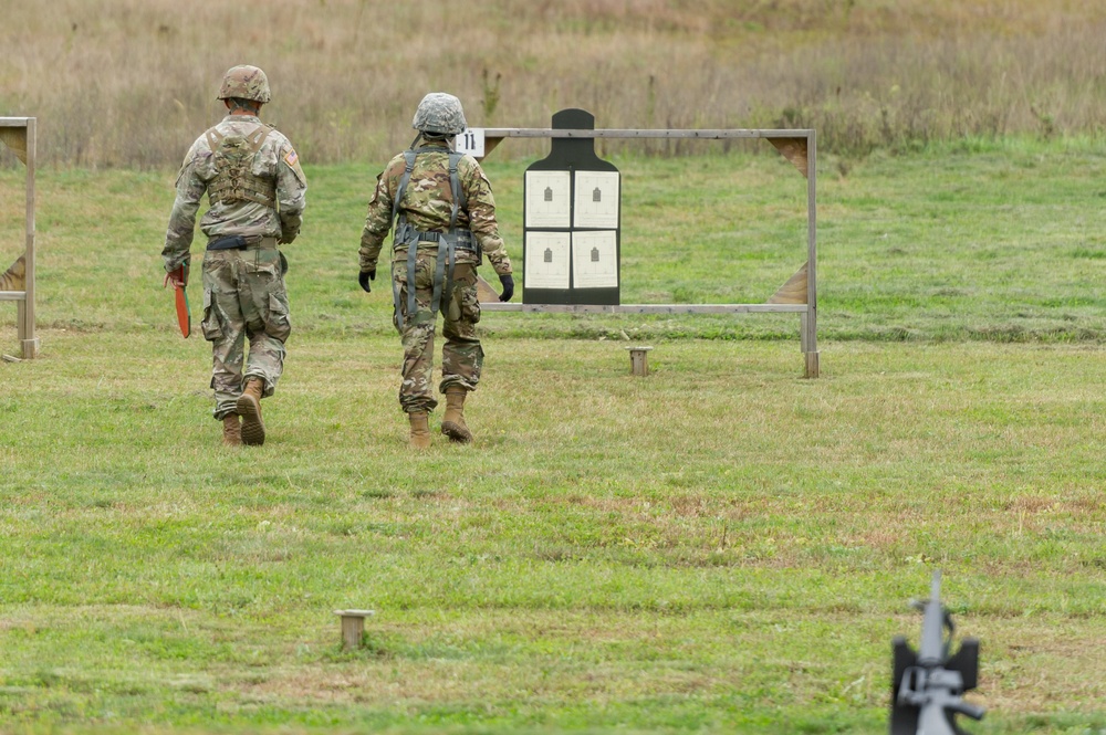 Soldiers from the 372nd Engineer Brigade conduct small arms training at Total Force Training Center Fort McCoy.