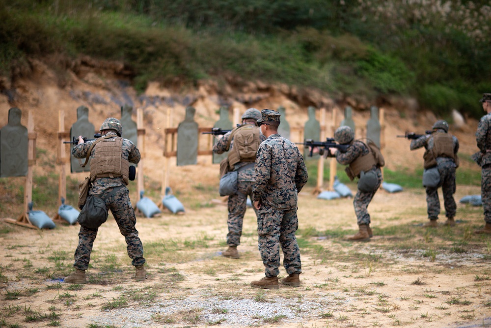 U.S. Marines with 12th Marine Regiment conduct marksmanship training