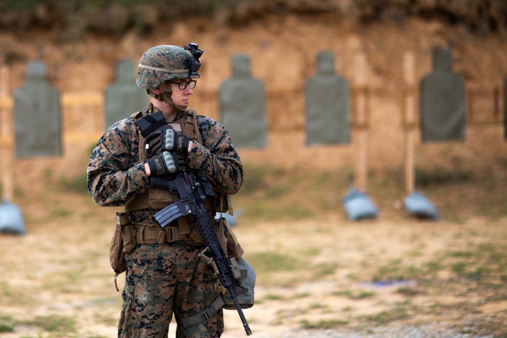 U.S. Marines with 12th Marine Regiment conduct marksmanship training