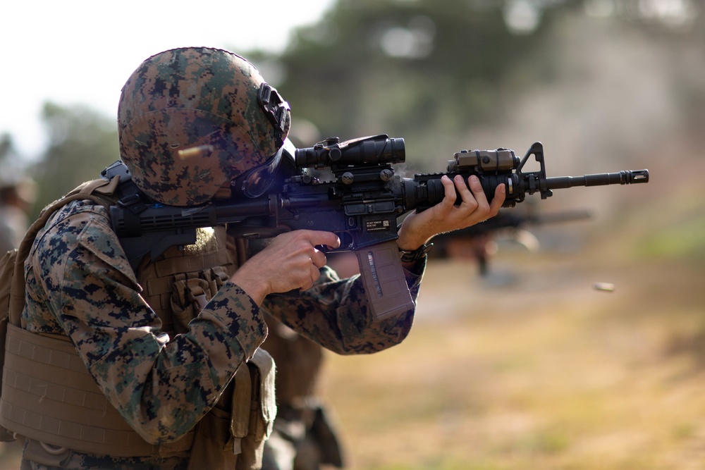 U.S. Marines with 12th Marine Regiment conduct marksmanship training