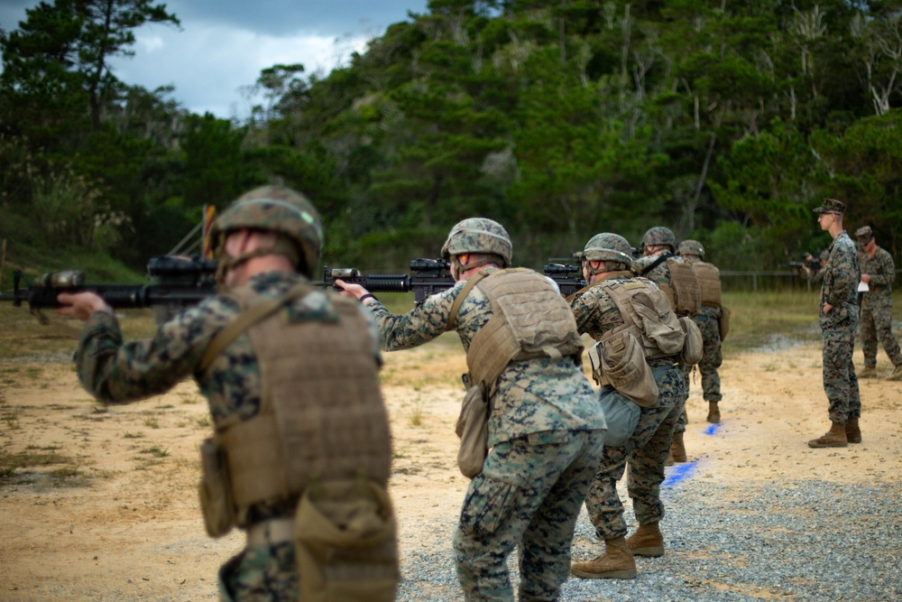 U.S. Marines with 12th Marine Regiment conduct marksmanship training