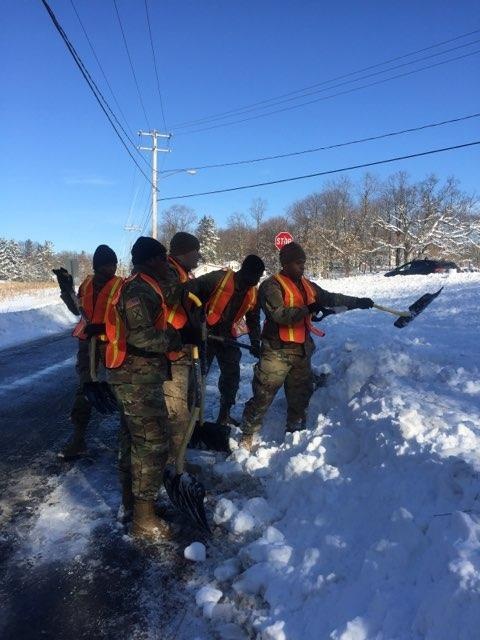 NY Army National Guard troops assist in snow storm clean up