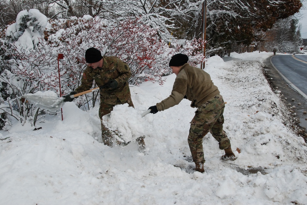 NY Army National Guard troops assist in snow storm clean up
