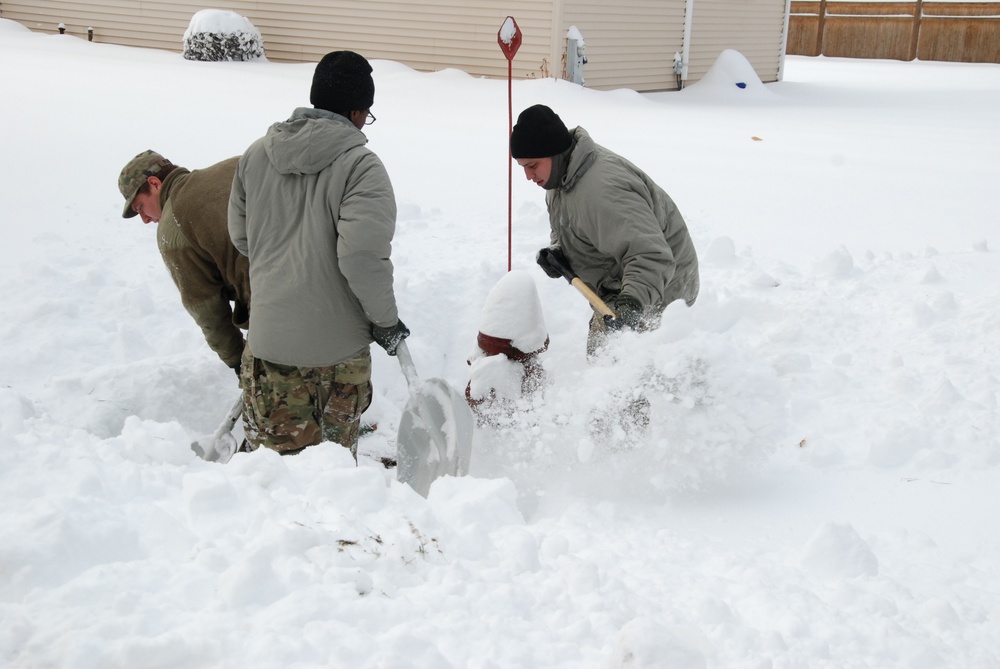 NY Army National Guard troops assist in snow storm clean up