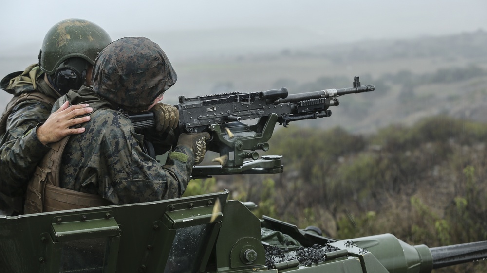 Marines with SOI-West engage targets during LAR Marine Course