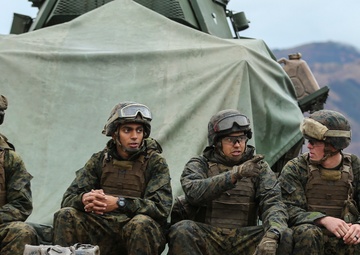 Marines with SOI-West engage targets during LAR Marine Course