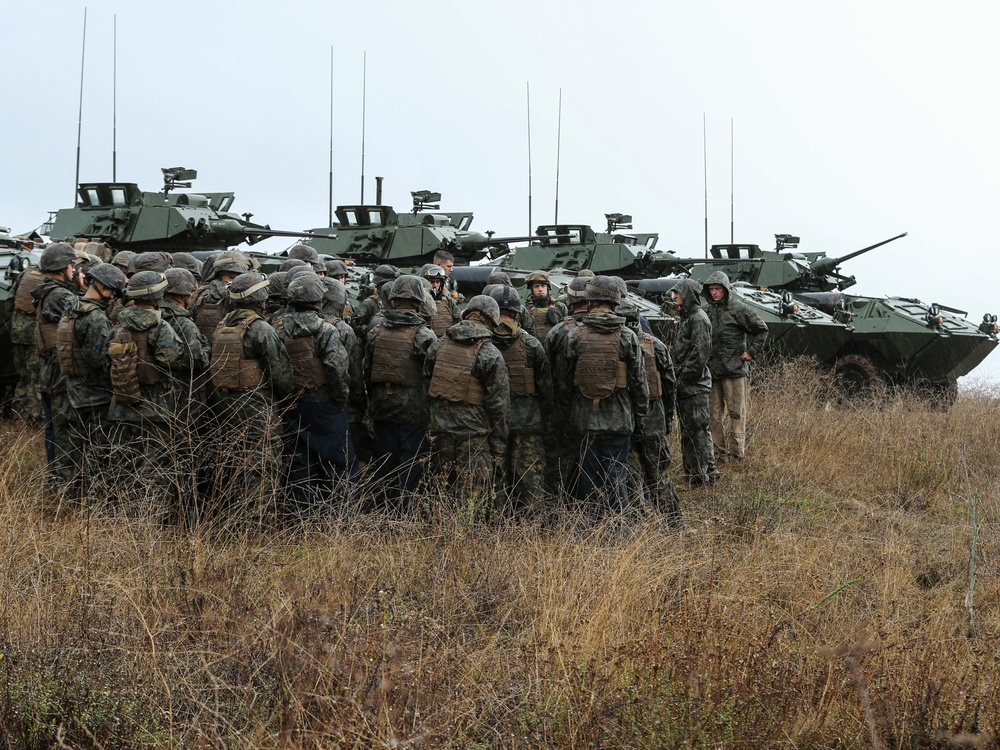 Marines with SOI-West engage targets during LAR Marine Course