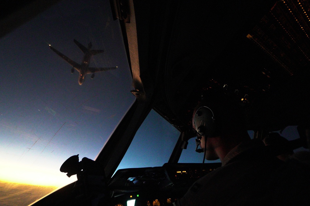 ADAB KC-10 refuels with KC-10 over Iraq