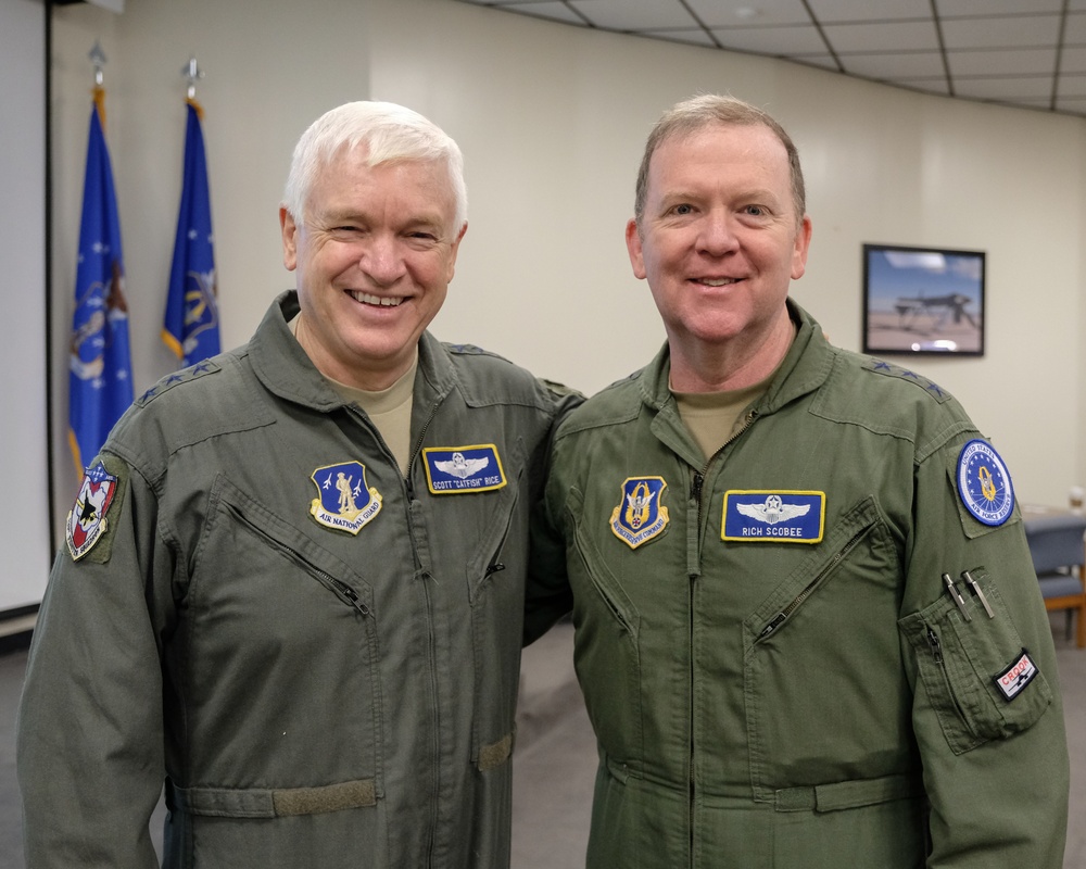 Lt. Gen. Scott Rice, Director of the Air National Guard, and Lt. Gen. Richard Scobee, Chief of the Air Force Reserve, at WEPTAC 2019