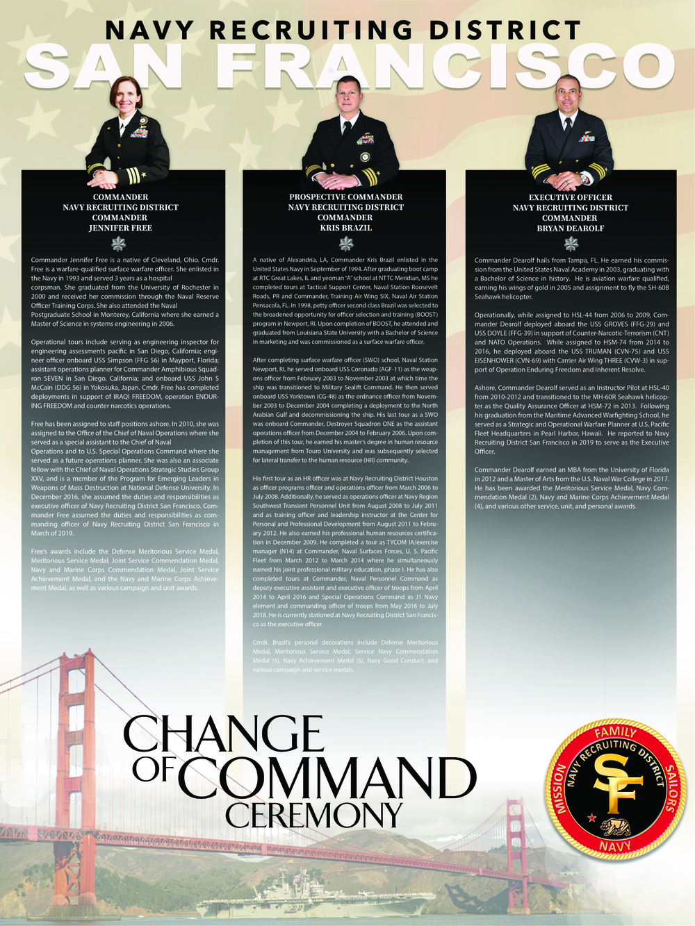 NRD San Francisco Change of Command
