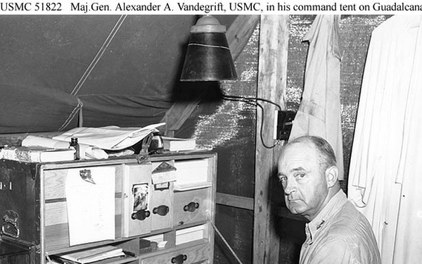 Marine Corps Maj. Gen. Alexander Vandegrift, Guadalcanal, World War II